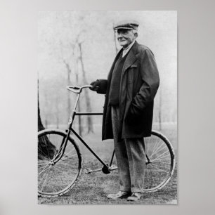 John D. Rockefeller with Bicycle - 1913 Poster