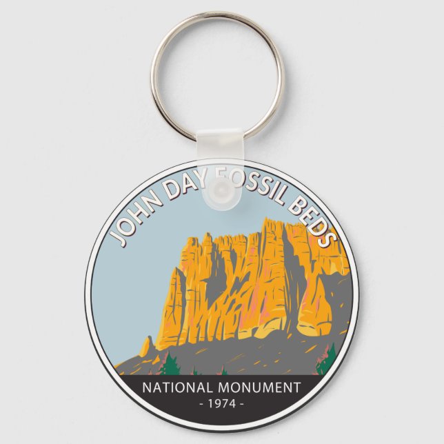 John Day Fossil Beds National Monument Oregon Key Ring (Front)