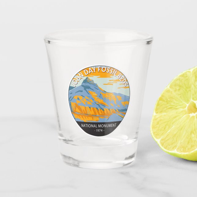John Day Fossil Beds National Monument Oregon  Shot Glass (Front)