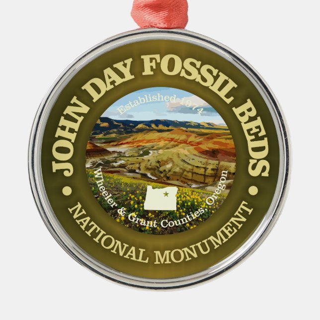 John Day Fossil Beds (NM) Metal Tree Decoration (Front)