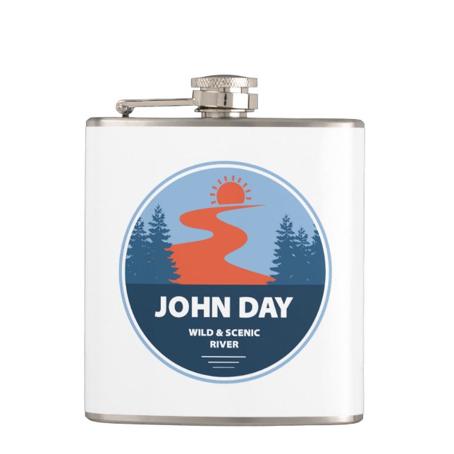 John Day Wild and Scenic River Oregon Hip Flask (Front)
