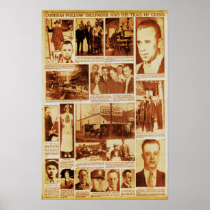 John Dillinger Trail of Crime Public Enemy #1 Poster