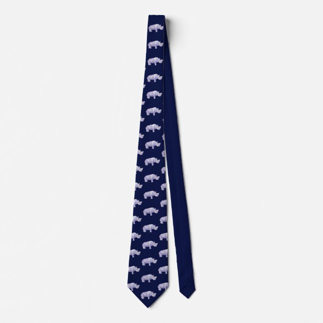 John Dyer dark blue rhino tie (Front)