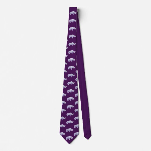 John Dyer purple rhino tie (Front)