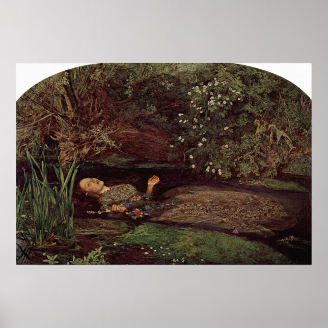 John Everett Millais - Ophelia Poster (Front)