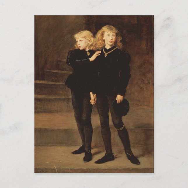 John Everett Millais - The Two Princes Postcard (Front)