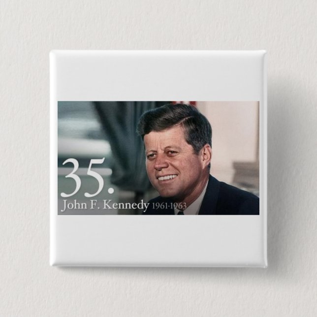 John F Kennedy 15 Cm Square Badge (Front)