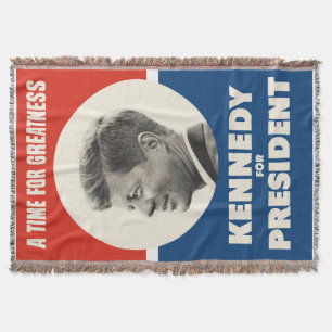 John F Kennedy A Time for Greatness Throw Blanket