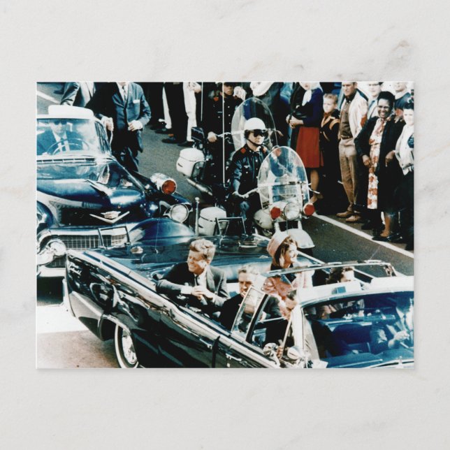 John F Kennedy and Jackie in the Motorcade Dallas Postcard (Front)