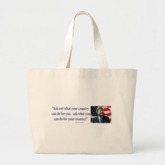 John F Kennedy - Ask Not What your Country Large Tote Bag