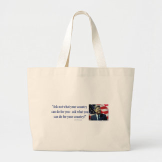 John F Kennedy - Ask Not What your Country Large Tote Bag