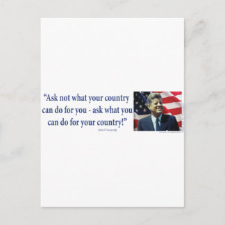 John F Kennedy - Ask Not What your Country Postcard