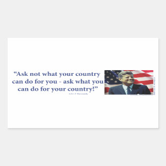 John F Kennedy - Ask Not What your Country Rectangular Sticker