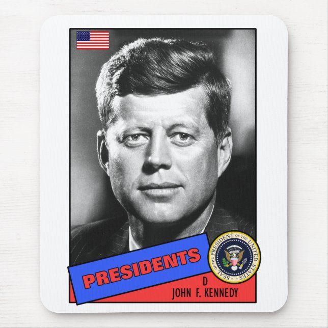John F. Kennedy Baseball Card Mouse Mat (Front)