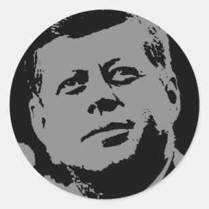 John F. Kennedy  black and grey silhouette Classic Round Sticker