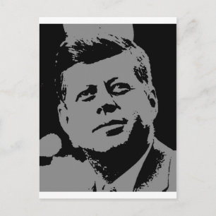 John F. Kennedy  black and grey silhouette Postcard