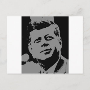 John F. Kennedy  black and grey silhouette Postcard
