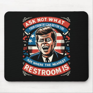 John F. Kennedy Funny Patriotic Toilet Meme 4th Of Mouse Mat