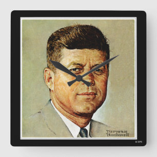 John F. Kennedy IN MEMORIAM 2 Square Wall Clock