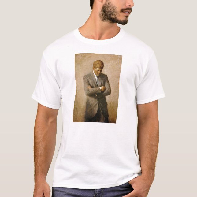 John F Kennedy Official Portrait by Aaron Shikler T-Shirt (Front)