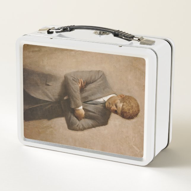 John F Kennedy Official Portrait Metal Lunch Box (Back)