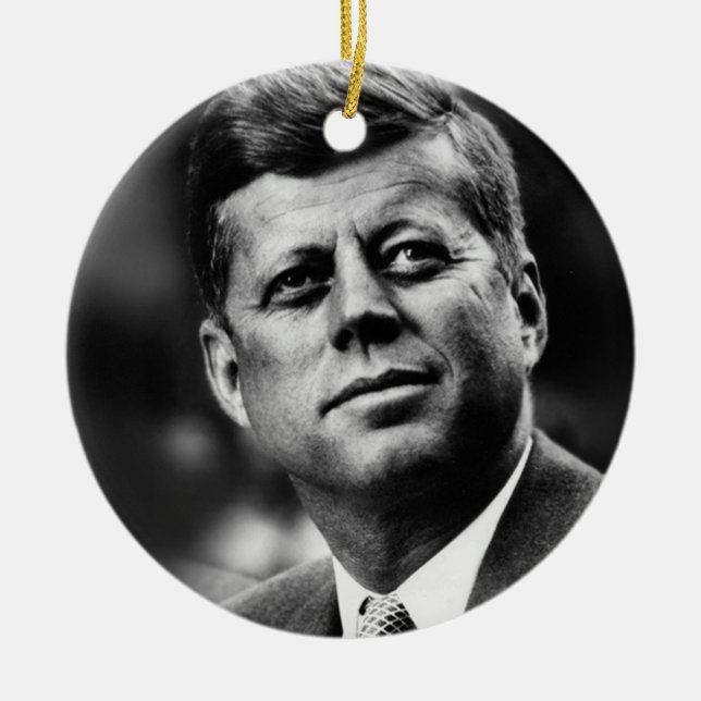 John F Kennedy President Ceramic Tree Decoration (Front)