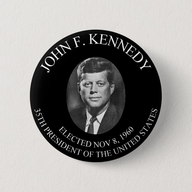 JOHN F. KENNEDY PRESIDENTIAL COIN ............... 6 CM ROUND BADGE (Front)