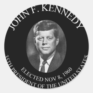 JOHN F. KENNEDY PRESIDENTIAL COIN ............... CLASSIC ROUND STICKER