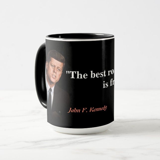 John F. Kennedy Quote On Freedom Mug (Front Left)
