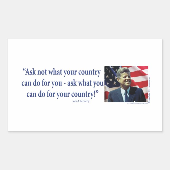 John F Kennedy Rectangular Sticker (Front)