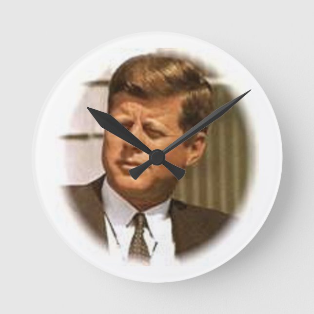John F Kennedy Round Clock (Front)