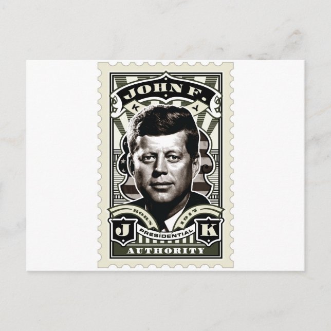 John F. Kennedy Vintage Stamp Art Postcard (Front)