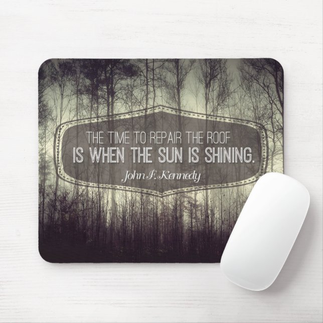 John Fitzgerald Kennedy Inspirational Quote Repair Mouse Mat (With Mouse)