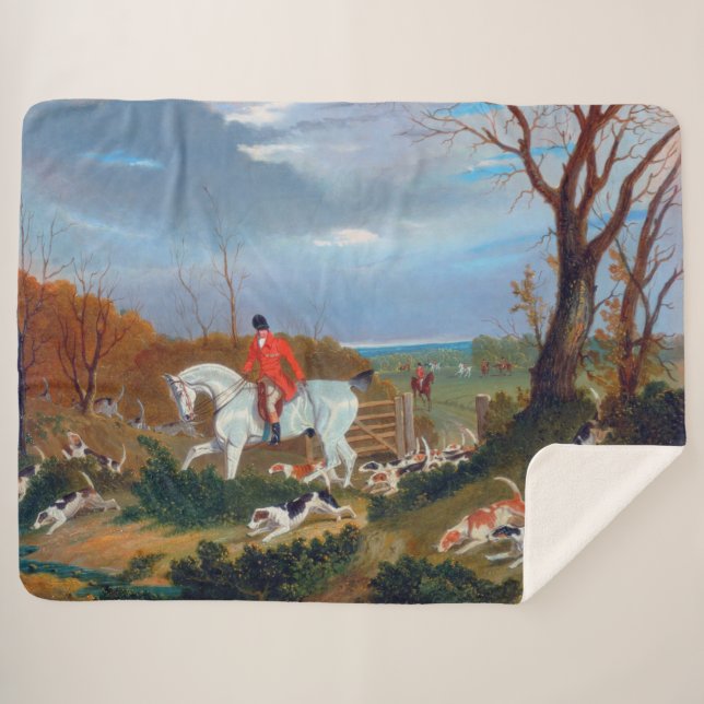 John Frederick Herring The Suffolk Hunt 1833  Sherpa Blanket (Front (Horizontal))
