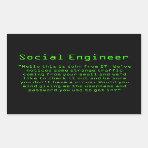 "John from IT" pwns Rectangular Sticker