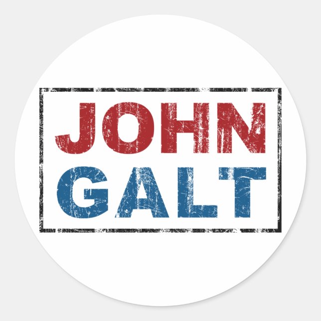 John Galt Classic Round Sticker (Front)