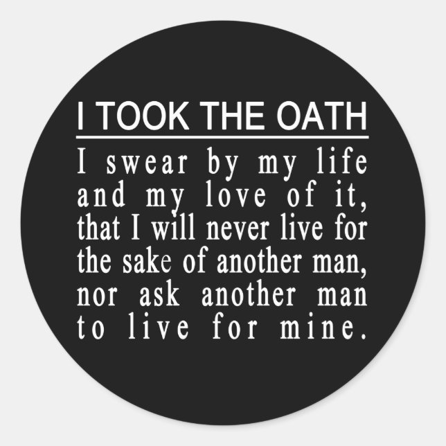 John Galt Oath stickers (Front)