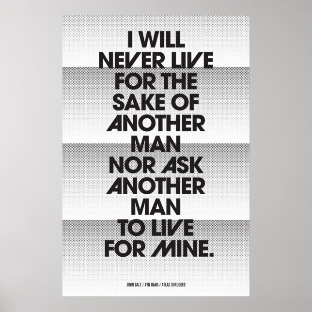 John Galt's Pledge Dot Pattern Poster (Front)