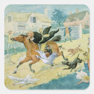 John Gilpin riding to Edmonton Square Sticker
