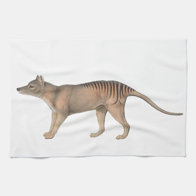 John Gould Tasmanian Tiger Thyalcine Tea Towel (Horizontal)