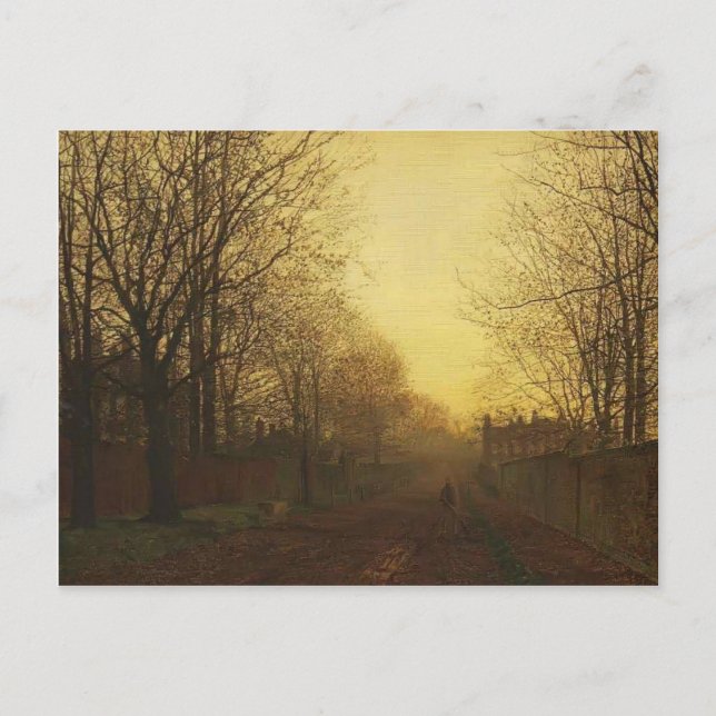 John Grimshaw- Wimbledon Park, Autumn After Glow Postcard (Front)