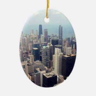 John Hancock Center And Trump Tower, Chicago Ceramic Tree Decoration
