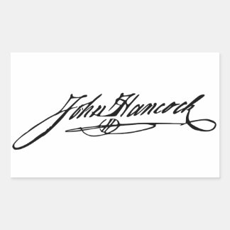 John Hancock Signature Rectangular Sticker