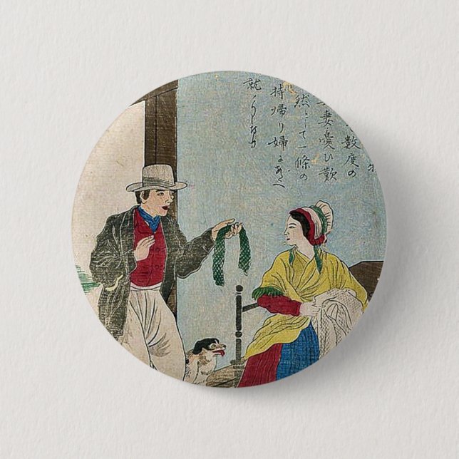 John Heathcoat, inventor of the knitting machine 6 Cm Round Badge (Front)