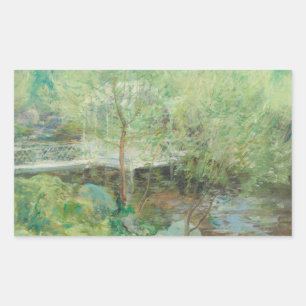 John Henry Twachtman - The White Bridge Rectangular Sticker