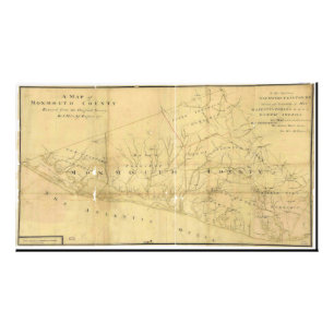 John Hills Map of Monmouth County New Jersey 1781 Photo Print