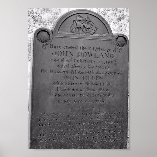 John Howland, Mayflower passenger Poster (Front)