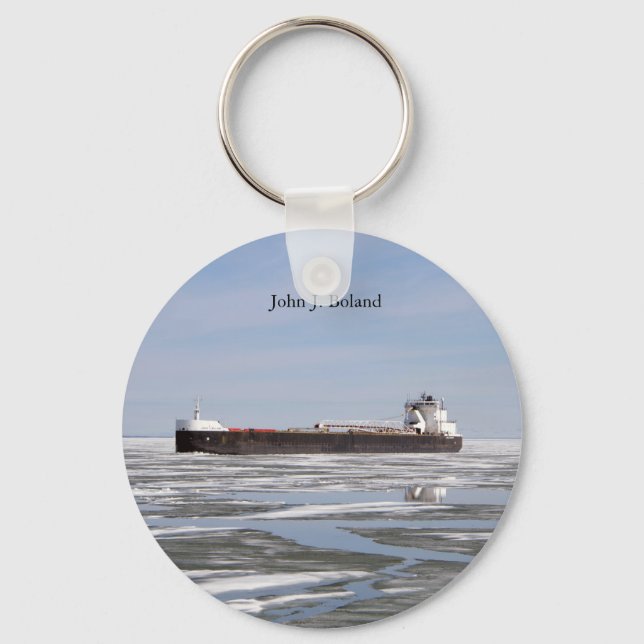 John J. Boland metal key chain (Front)