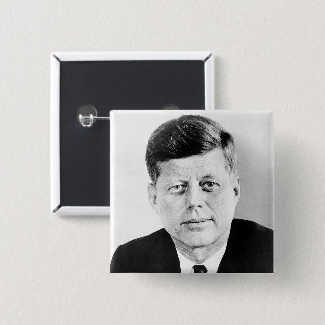 John Jack Kennedy US Presidential White House 15 Cm Square Badge (Front & Back)