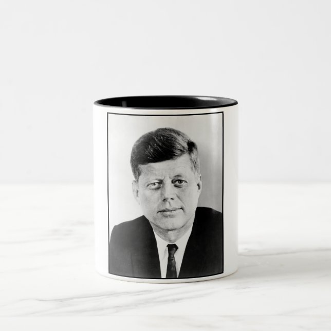John Jack Kennedy US Presidential White House Two-Tone Coffee Mug (Center)